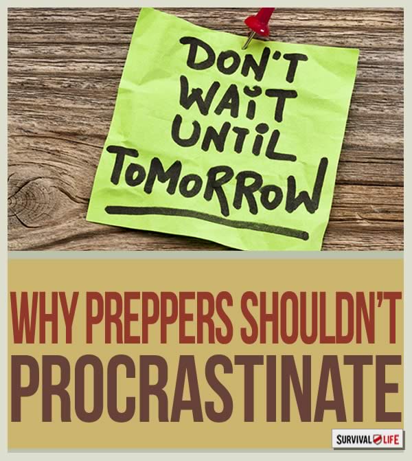 procrastination, prepper, preppers, prepping, preparedness