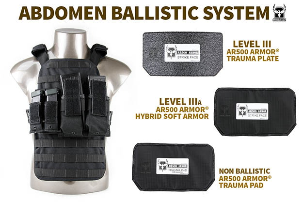 ar500 armor abdomen ballistics system