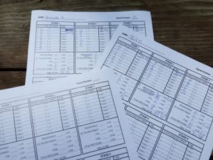 IDPA scoring sheets