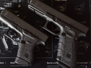 two firearms glock pistols his hers Glock 43 or 26