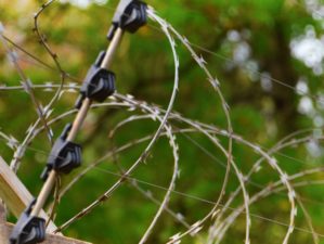 Barbed wire and electric fence wall security | Simple, Low-Tech, High Security Perimeter Alarm | Featured