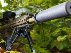 Feature | Semi automatic rifle with a suppressor in the trees | How Do Suppressors Work?