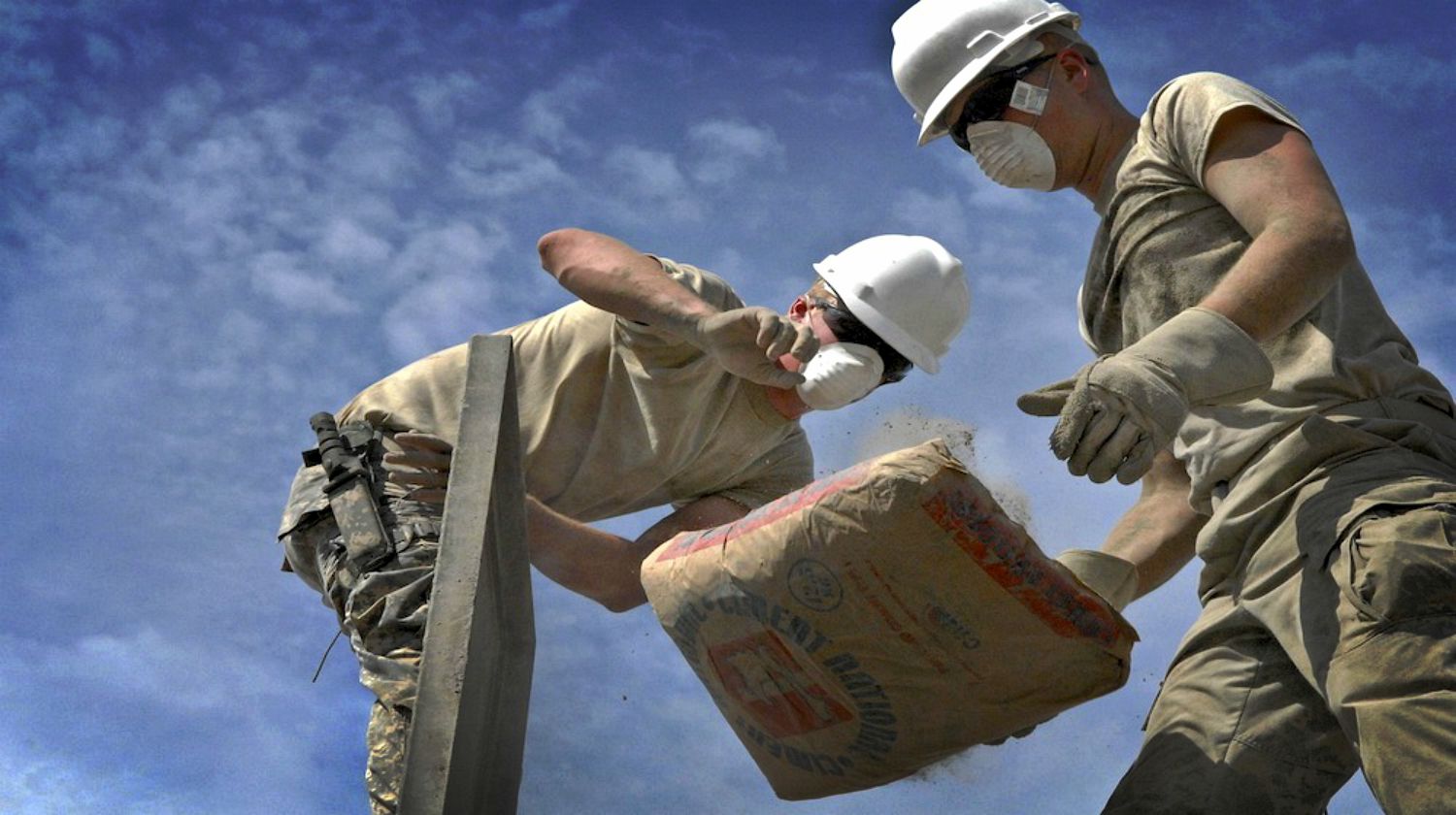 Feature | Two man working | For Preppers, Papercrete Is The New Concrete