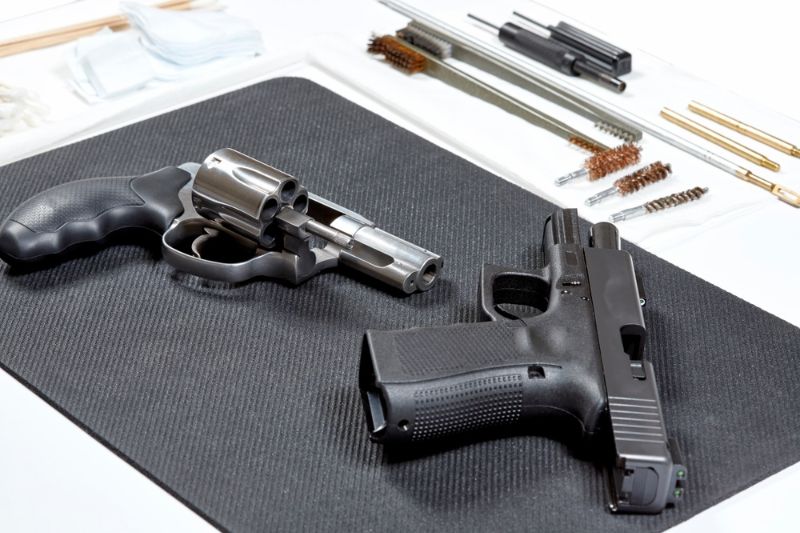 revolver handgun laying on pad preparation | magnum gun Gun Firing When Peeing On Yourself To Prevent Rape Dont Work