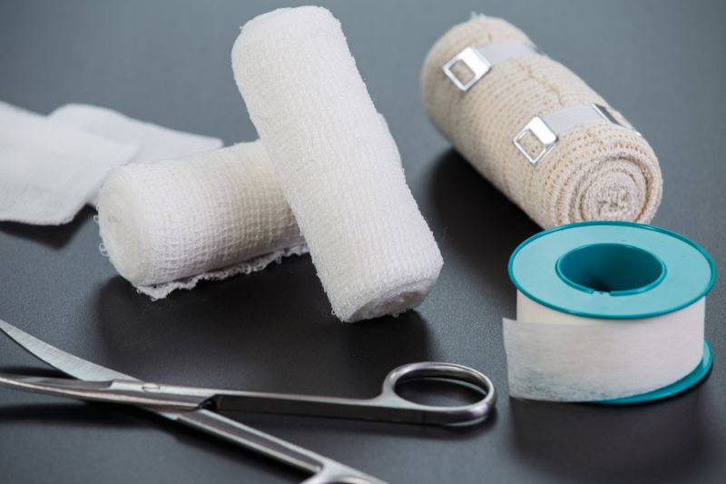 medical-bandages-scissors-sticking-plaster | first aid