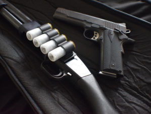 handgun and shotgun