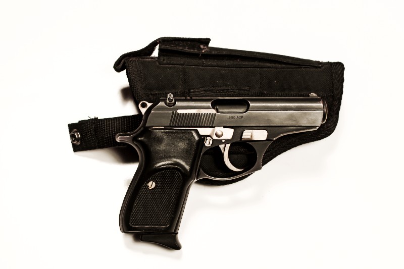 .380 caliber black blowback action handgun pistol with clip fully loaded | 380 acp pistols