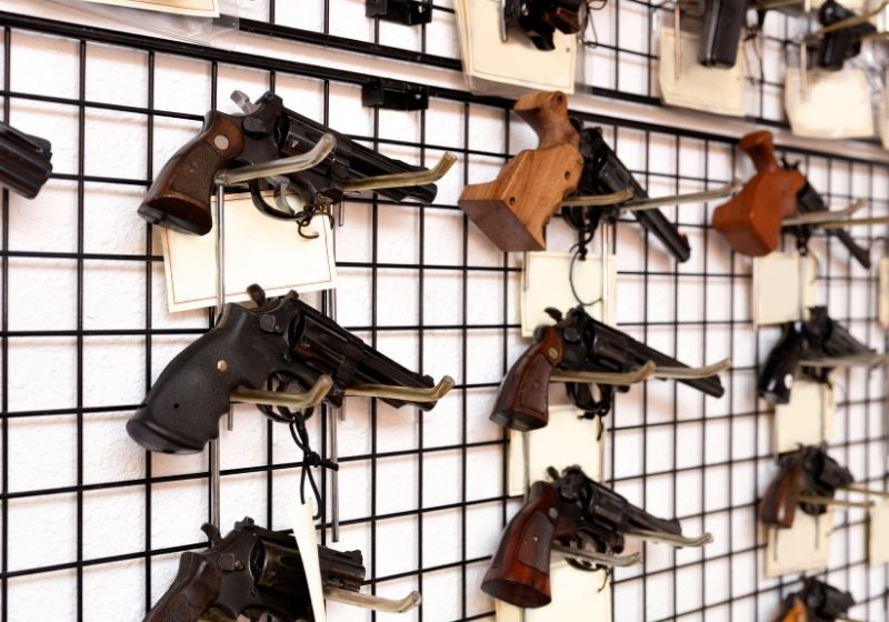Large assortment of modern pistols Sig Sauer P365 vs Glock 43 SS
