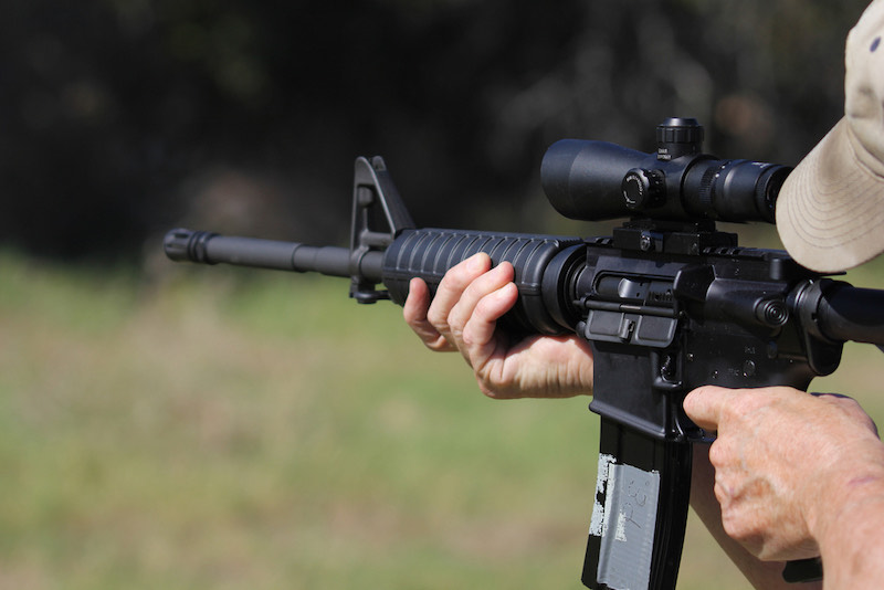 Man Firing Machine Gun With Sniper Scope | how to use bushnell equinox z on an ar 15
