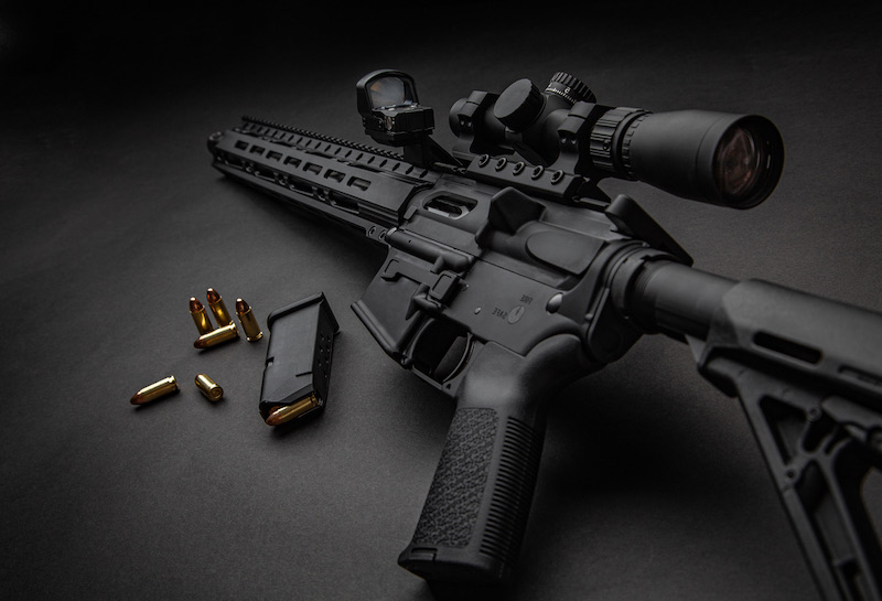 Modern automatic carbine with optical and collimator sight | top home defense rifles