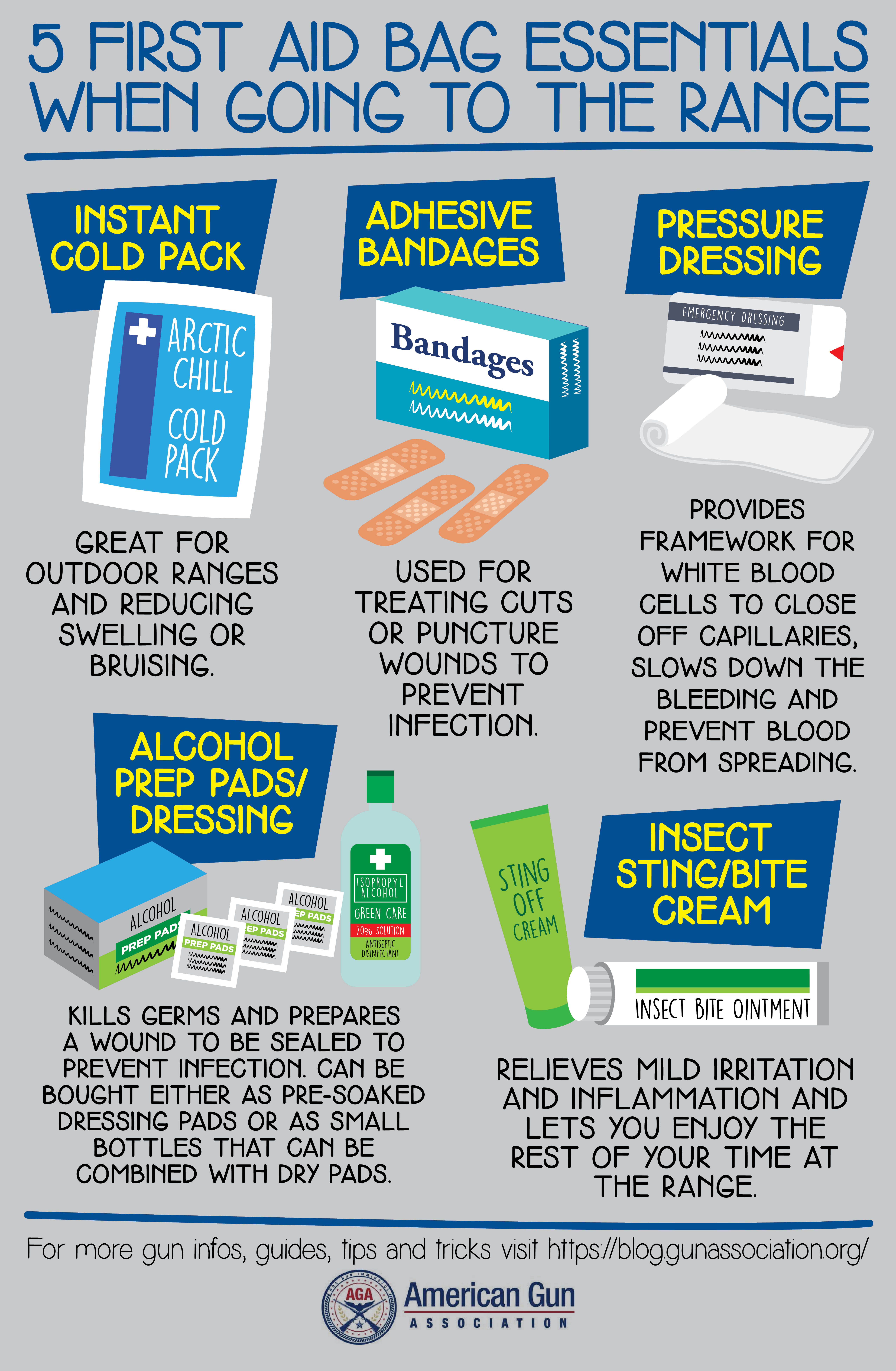 5 First Aid Bag Essentials When Going to the Range | infographics
