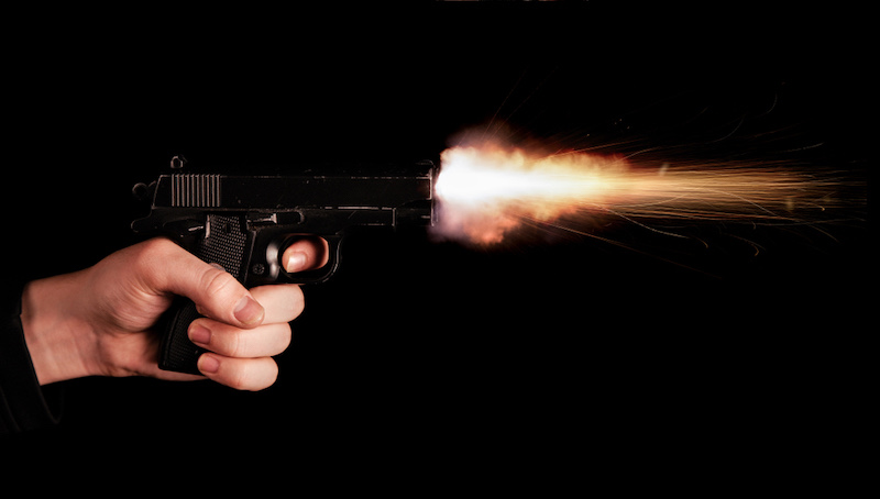 Gunshot on a black background | sig sauer m18