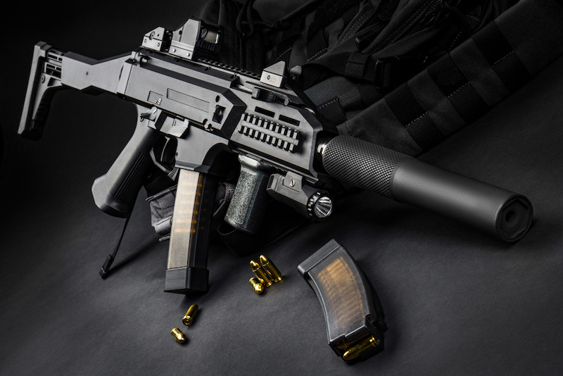 Modern automatic rifle with a silencer | sig sauer 9mm rifles