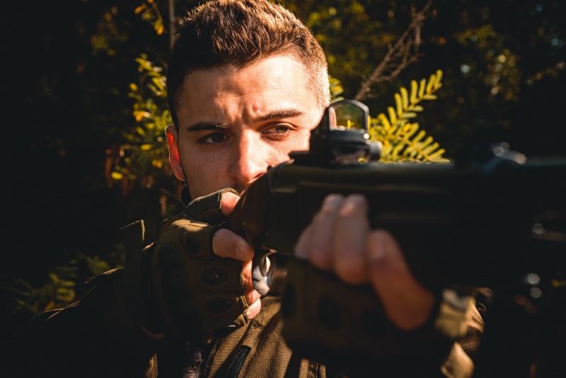 Hunter with Shotgun Gun on Hunt | Smith and Wesson Shotgun