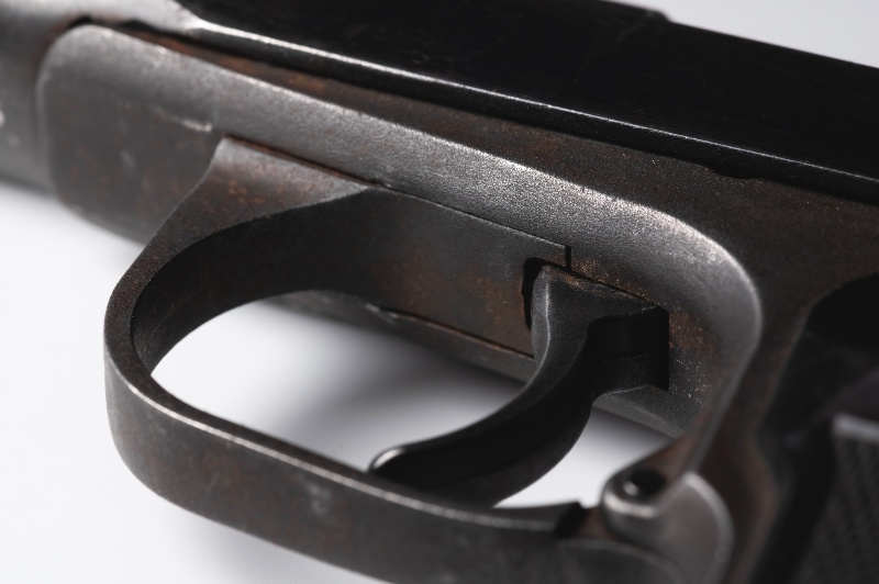 Old Soviet Pistol Closeup on White Background | Smith and Wesson Shotgun