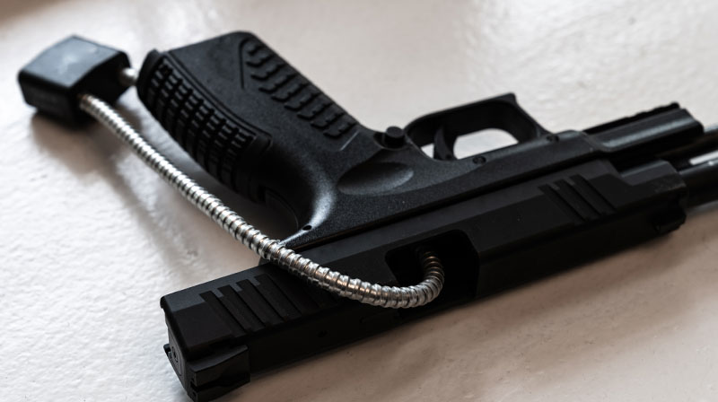 Handgun with Chamber Lock Showing Gun Safety | How to Use a Gun Lock