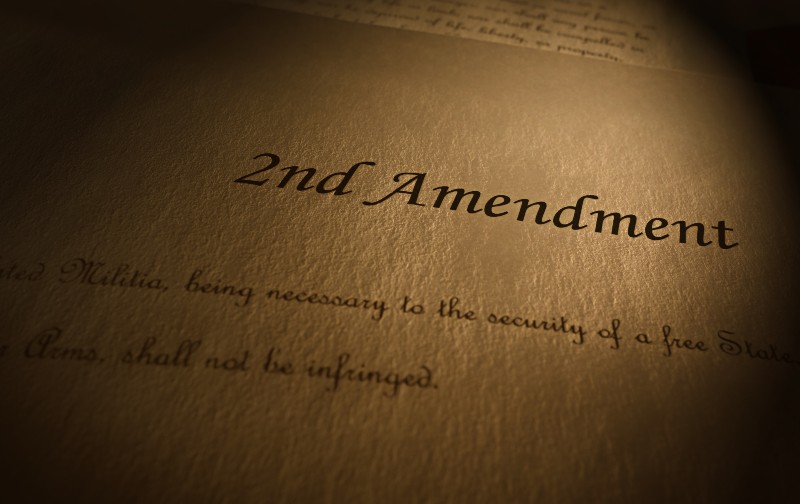 Second Amendment to the US Constitution text on parchment paper | red flag laws