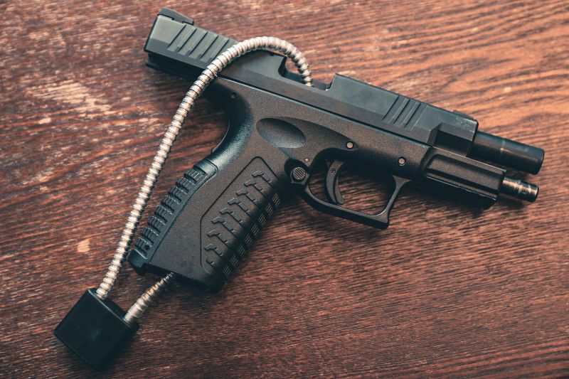 Handgun with Chamber Lock Showing Gun Safety | Gun Lock