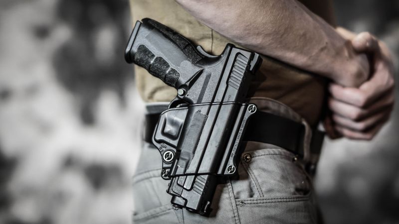 man-openly-carrying-pistol-on-his Constitutional Carry