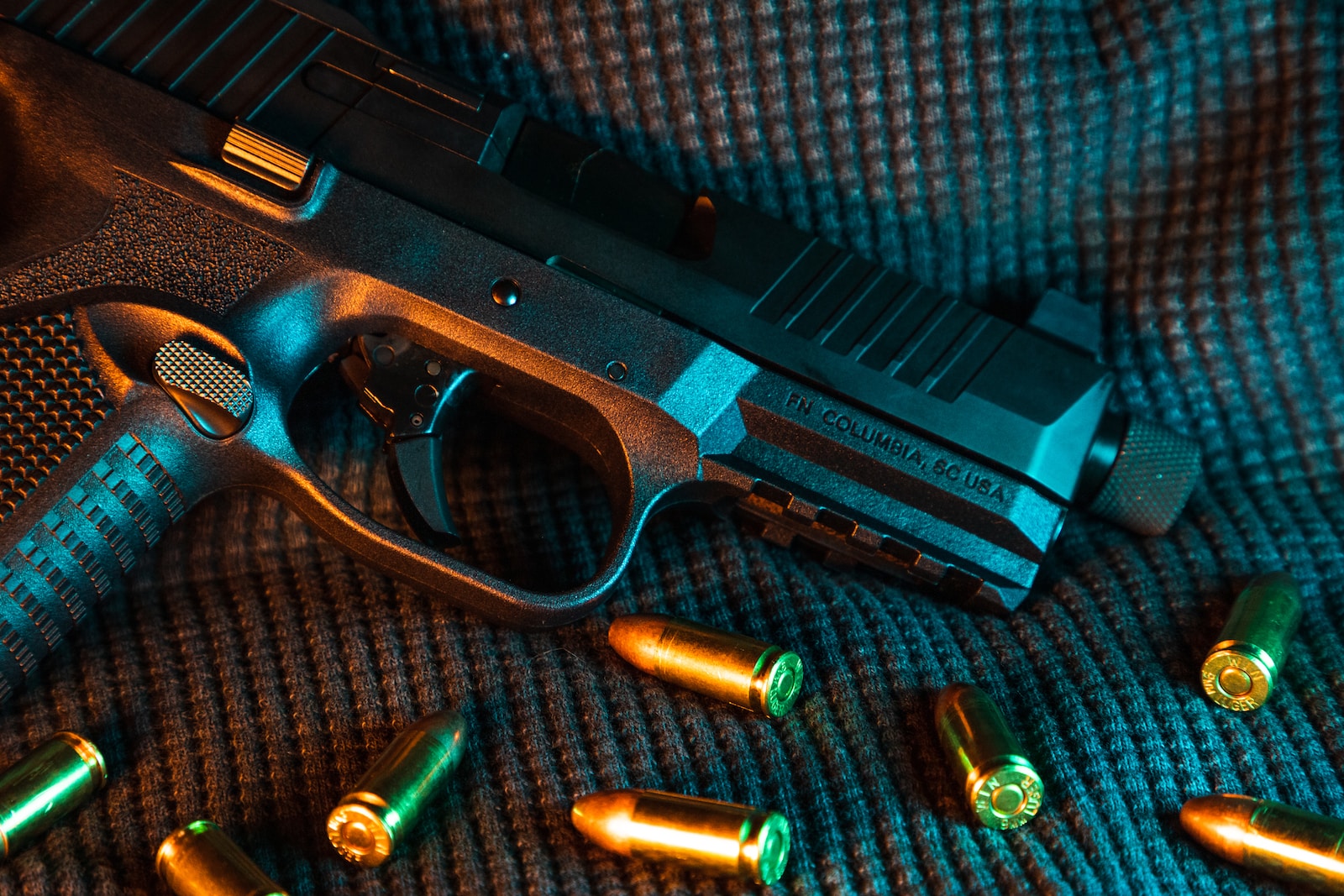 Compact 9mm Pistols black and silver semi automatic pistol