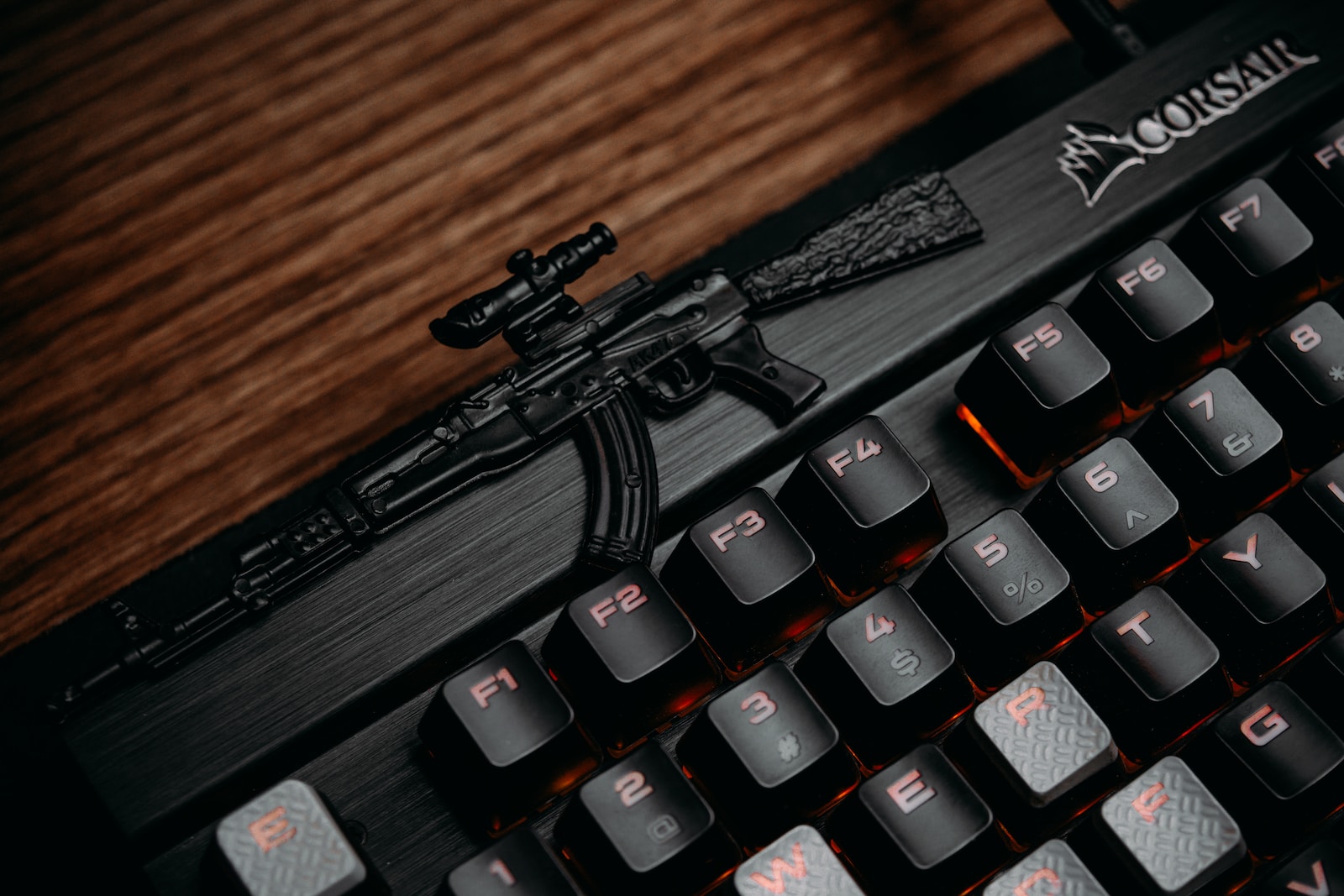 AK 47 black and red computer keyboard